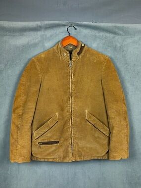 Vintage Cresco Corduroy Jacket Fleece Lined Mens Size 36 Tan Brown Americana